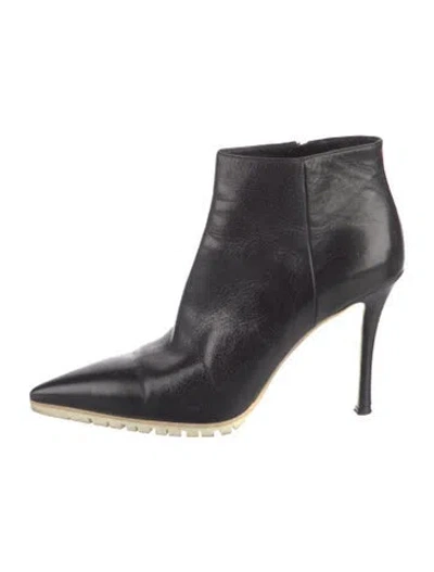 Pre-owned Miu Miu Leather Boots In Black