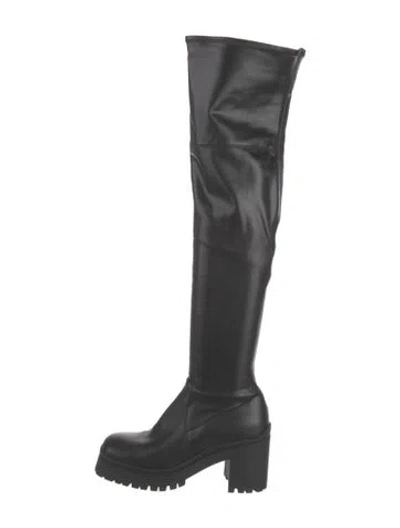 Pre-owned Miu Miu Leather Boots In Black