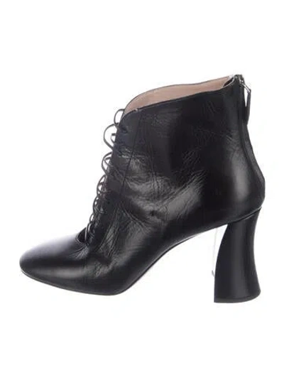 Pre-owned Miu Miu Leather Boots In Black
