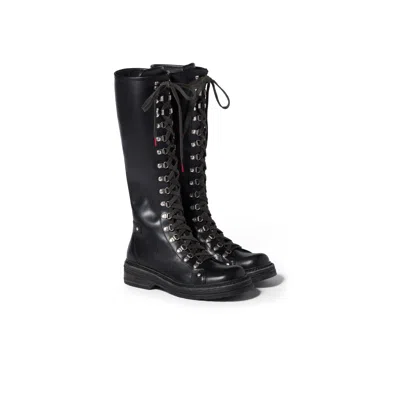 Miu Miu Leather Boots In Black