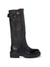 Miu Miu Leather Boots In Black