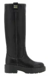 Miu Miu Leather Boots In Brown