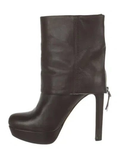 Pre-owned Miu Miu Leather Boots In Brown