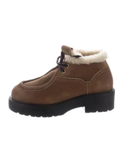Pre-owned Miu Miu Leather Boots In Brown