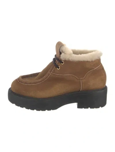 Pre-owned Miu Miu Leather Boots In Brown