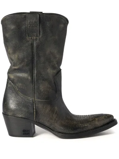 MIU MIU LEATHER BOOTS