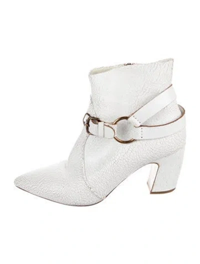 Pre-owned Miu Miu Leather Boots In Neutral