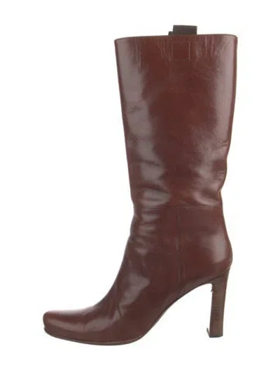 Pre-owned Miu Miu Leather Boots In Red