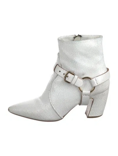 Pre-owned Miu Miu Leather Boots In White