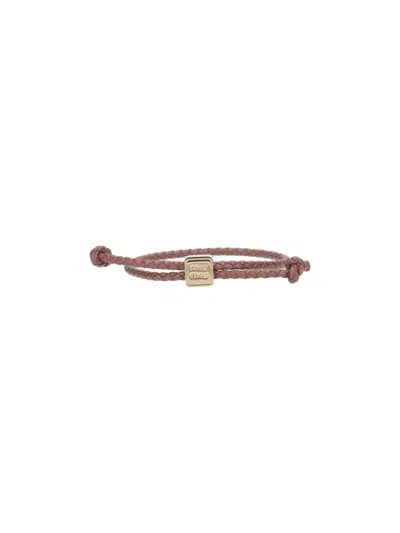 Miu Miu Leather Bracelet In Brown