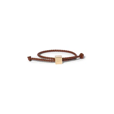 Miu Miu Leather Bracelet In Brown