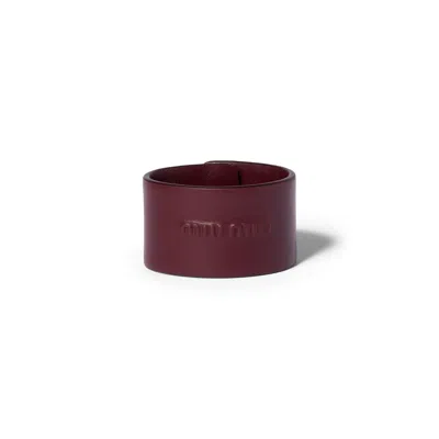 Miu Miu Leather Bracelet In Burgundy