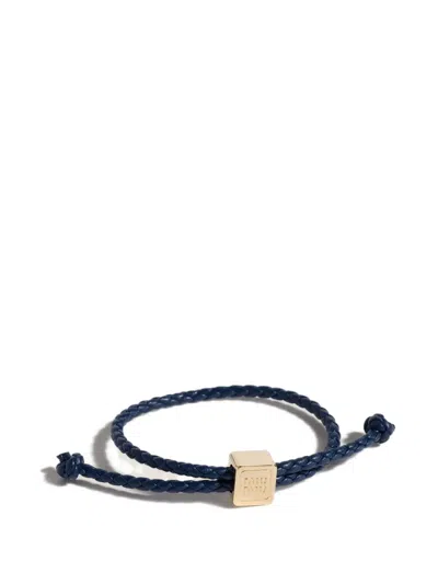 Miu Miu Leather Bracelet In Blue