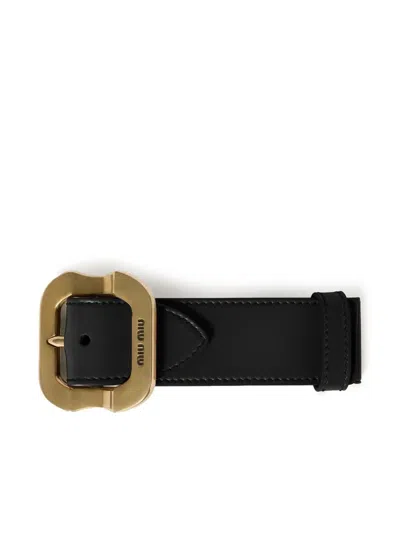 MIU MIU MIU MIU LEATHER BRACELET