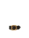 Miu Miu Leather Bracelet With Buckle In Black