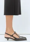 Miu Miu Leather Slingback Pumps In Black