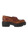 Miu Miu Lug Sole Boat Shoe In Green