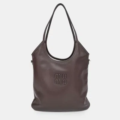 Pre-owned Miu Miu Leather Brown Ivy Shoulder Bag