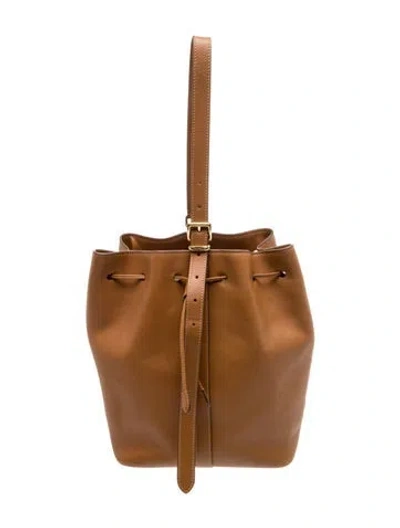 Pre-owned Miu Miu Leather Bucket Bag In Brown
