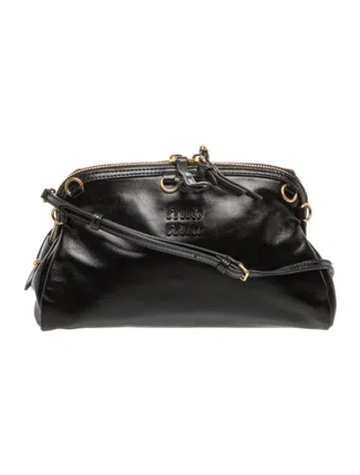 Pre-owned Miu Miu Leather Caprice Small In Black