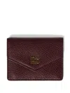 Miu Miu Small Logo-plaque Leather Wallet In Brown