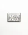 Miu Miu Leather Card Holder In Gray