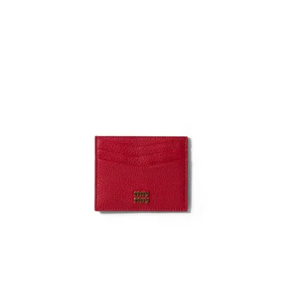 Miu Miu Leather Card Holder In Red