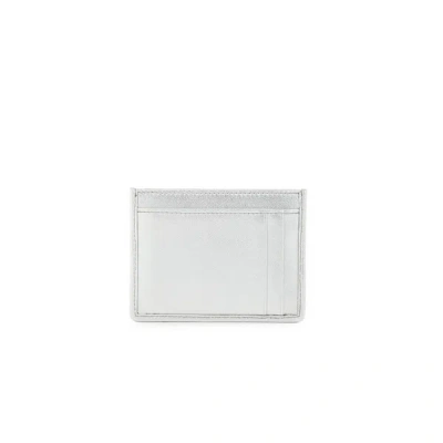 Miu Miu Leather Card Holder In Metallic
