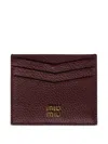 Miu Miu Leather Card Holder With Card Slots In Red