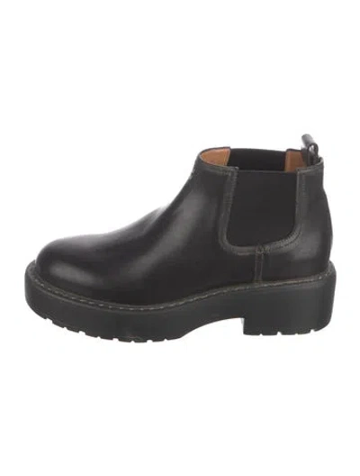 Pre-owned Miu Miu Leather Chelsea Boots In Black