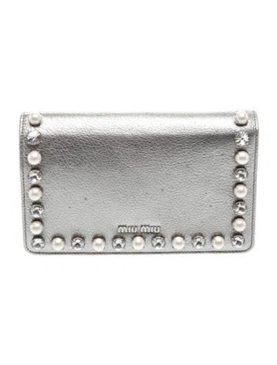 Pre-owned Miu Miu Leather Clutch