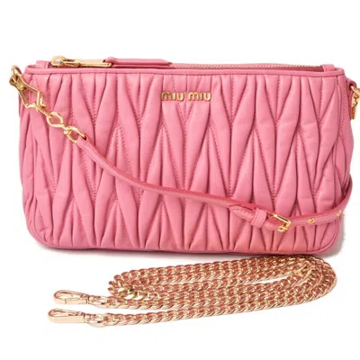 Pre-owned Miu Miu Leather Clutch Bag Pouch Shoulder Bag ()