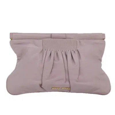 Pre-owned Miu Miu Leather Clutch Bag () In Pink