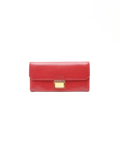Miu Miu Leather Clutch Bag In Red