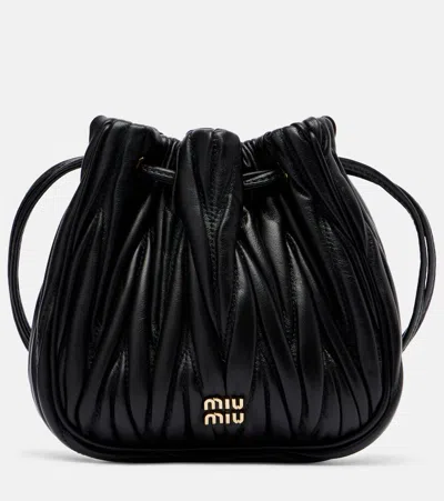 Miu Miu Leather Clutch In Black