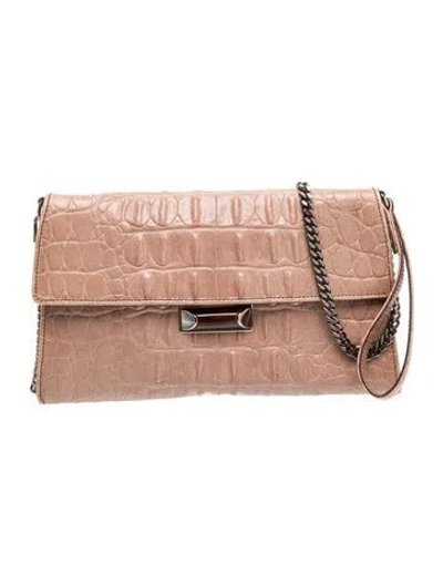 Pre-owned Miu Miu Leather Clutch In Pink