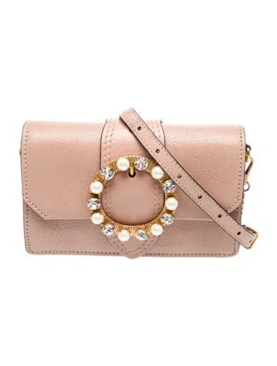 Pre-owned Miu Miu Leather Clutch In Pink