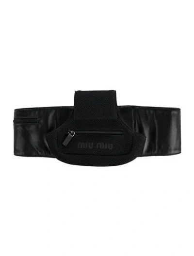 Pre-owned Miu Miu Leather Clutch Vintage In Black