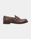 Miu Miu Logo Embossed Calf Leather Loafers