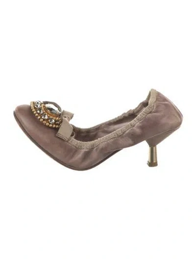 Pre-owned Miu Miu Leather Colorblock Pattern Pumps In Neutral