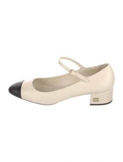 Pre-owned Miu Miu Leather Colorblock Pattern Pumps In Neutral