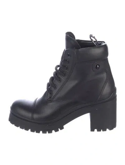 Pre-owned Miu Miu Leather Combat Boots In Multi