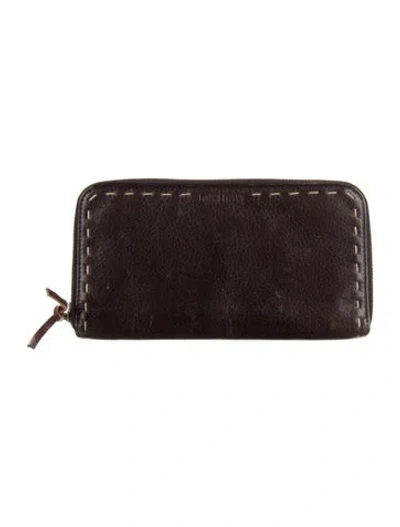 Pre-owned Miu Miu Leather Continental Wallet In Black