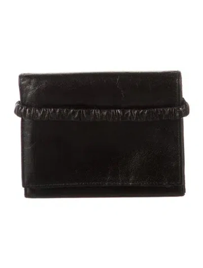 Pre-owned Miu Miu Leather Continental Wallet In Black