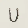 Miu Miu Leather, Cord And Metal Keyring Trick In Gold