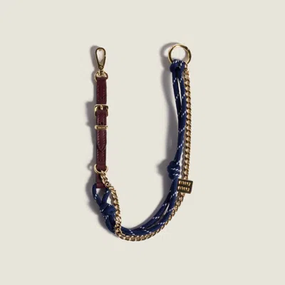 Miu Miu Leather, Cord And Metal Trick Keyring