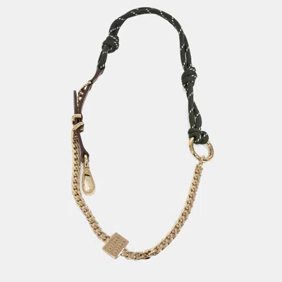 Pre-owned Miu Miu Leather Cord Chain Bag Charm In Black