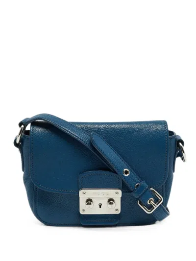 Pre-owned Miu Miu Leather Cross Body Bag In Blue