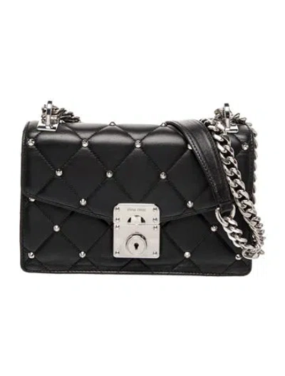 Pre-owned Miu Miu Leather Crossbody Bag In Black