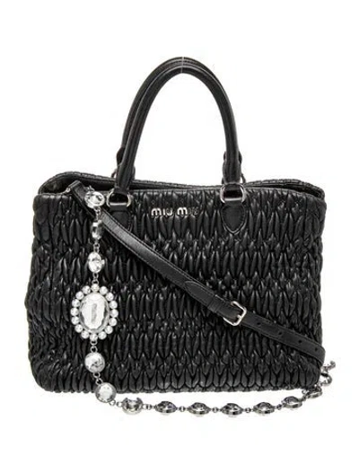 Pre-owned Miu Miu Leather Crossbody Bag In Black